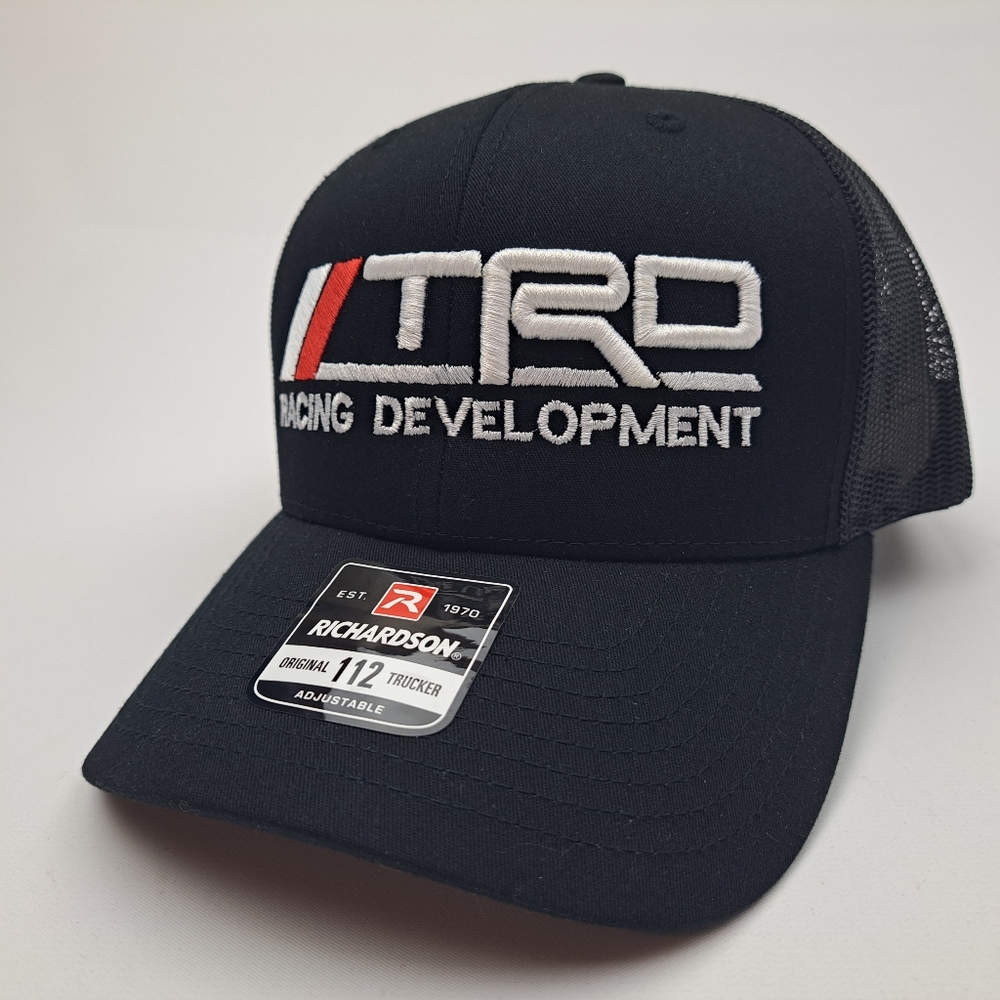 Toyota TRD Richardson 112 Trucker Mesh Snapback Hat Cap Black
